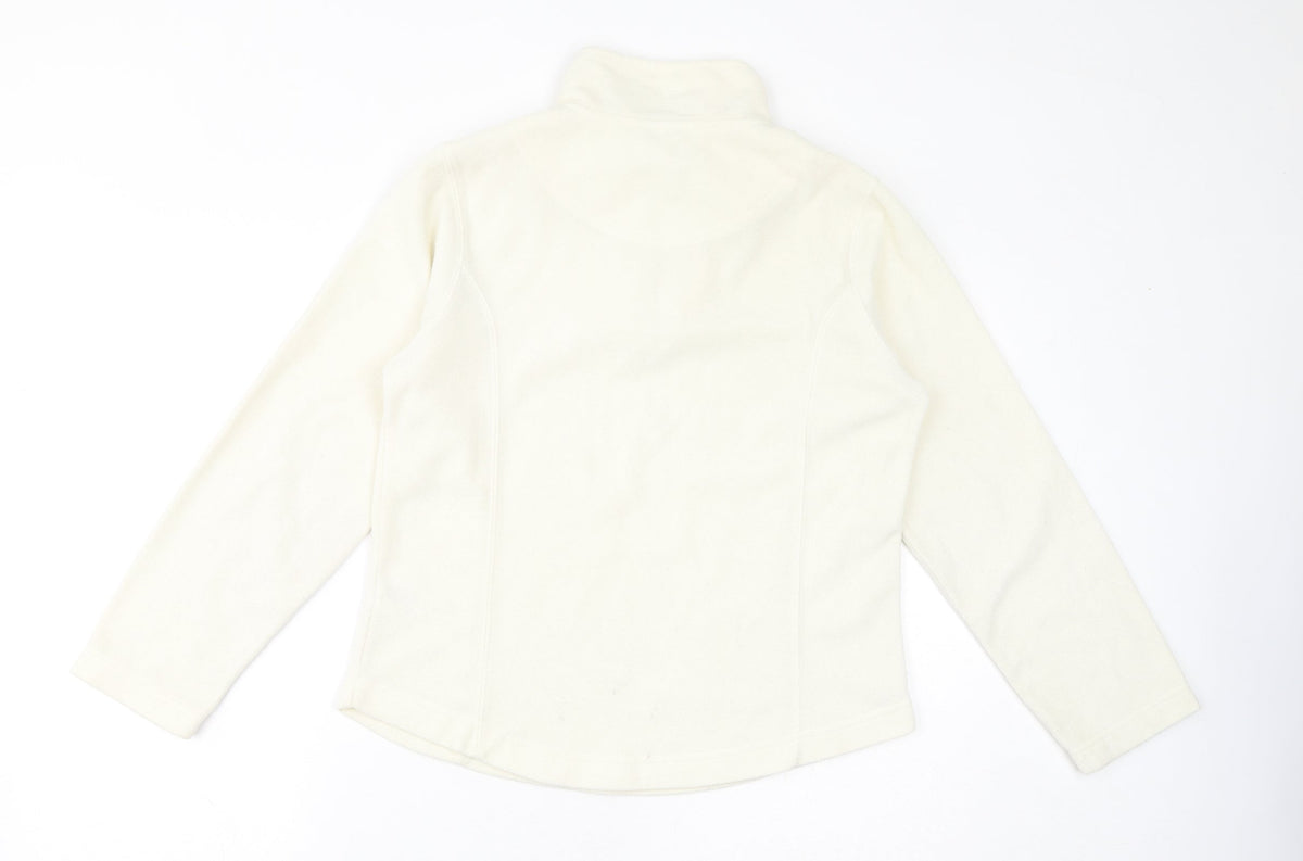 Back view of Active women’s ivory polyester pullover sweatshirt, size UK 10, pullover -, size UK 10-12
