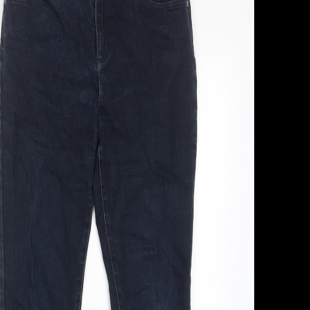Per Una Womens Blue Cotton Straight Jeans Size 28 in L26 in Regular Zip - Pockets