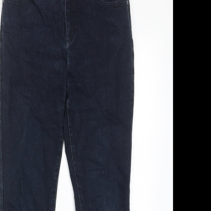 Per Una Womens Blue Cotton Straight Jeans Size 28 in L26 in Regular Zip - Pockets
