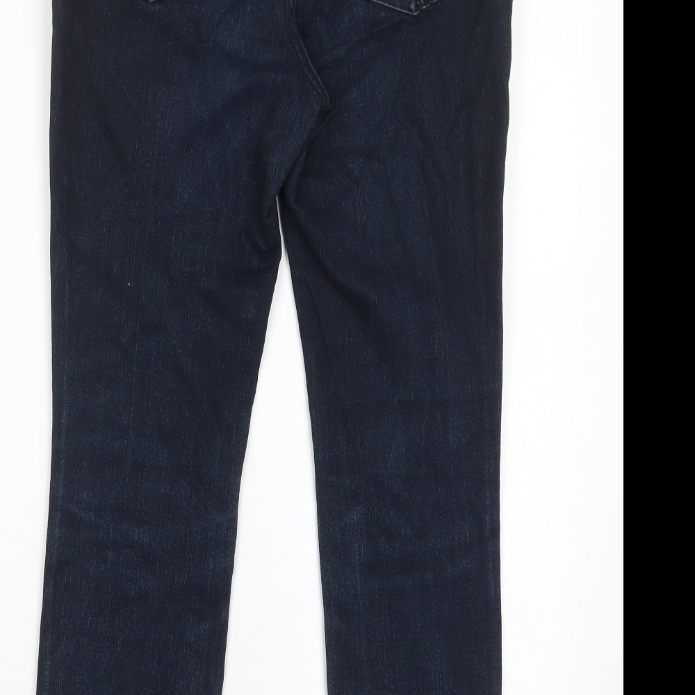 Per Una Womens Blue Cotton Straight Jeans Size 28 in L26 in Regular Zip - Pockets