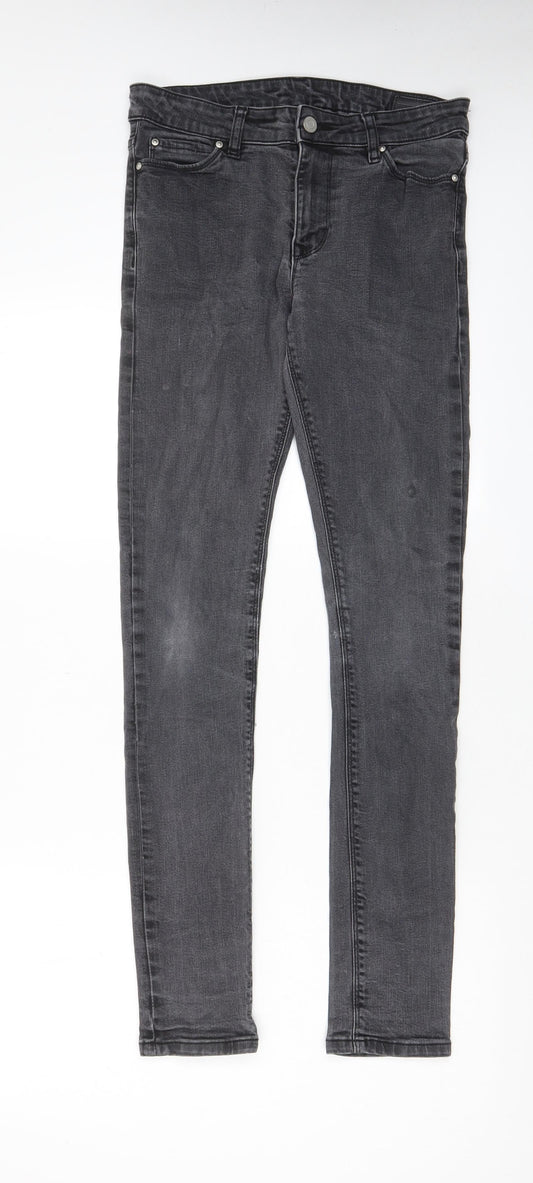 ASOS Mens Grey Cotton Skinny Jeans Size 29 in L32 in Regular Zip - Pockets