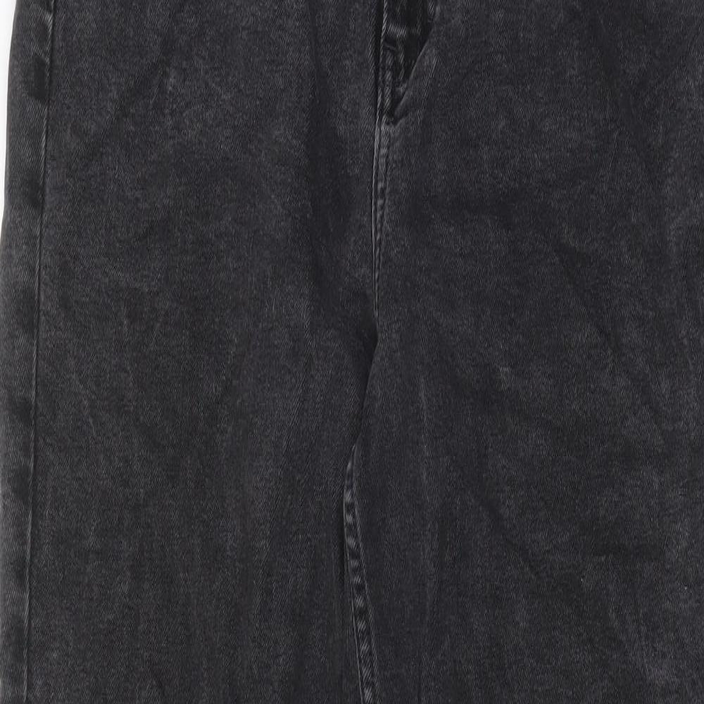 Denim & Co. Womens Grey Cotton Straight Jeans Size 14 L27 in Regular Zip - Pockets
