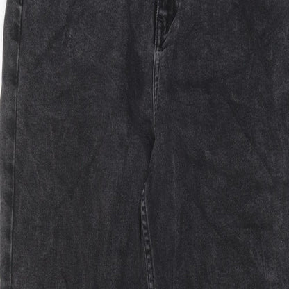 Denim & Co. Womens Grey Cotton Straight Jeans Size 14 L27 in Regular Zip - Pockets