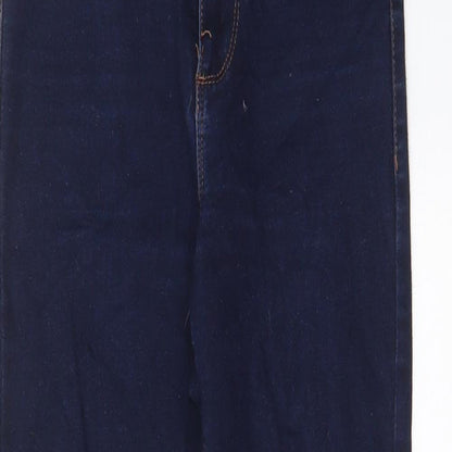 Denim & Co. Womens Blue Cotton Skinny Jeans Size 6 L28 in Regular Zip - Pockets