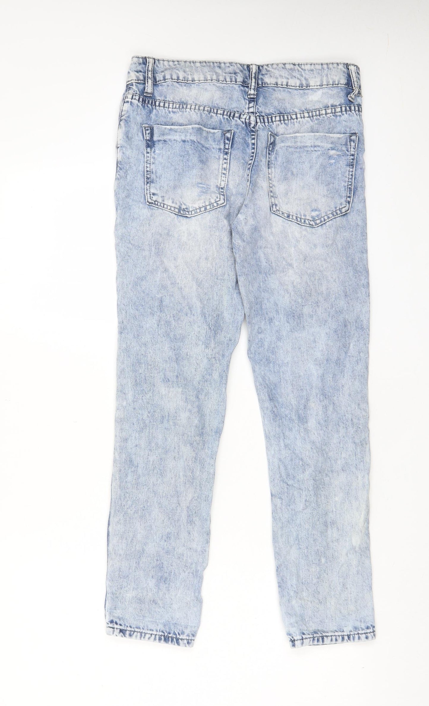 Realty Womens Blue Cotton Straight Jeans Size S L27 in Regular Zip - Pockets