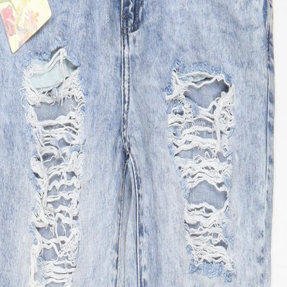 Realty Womens Blue Cotton Straight Jeans Size S L27 in Regular Zip - Pockets