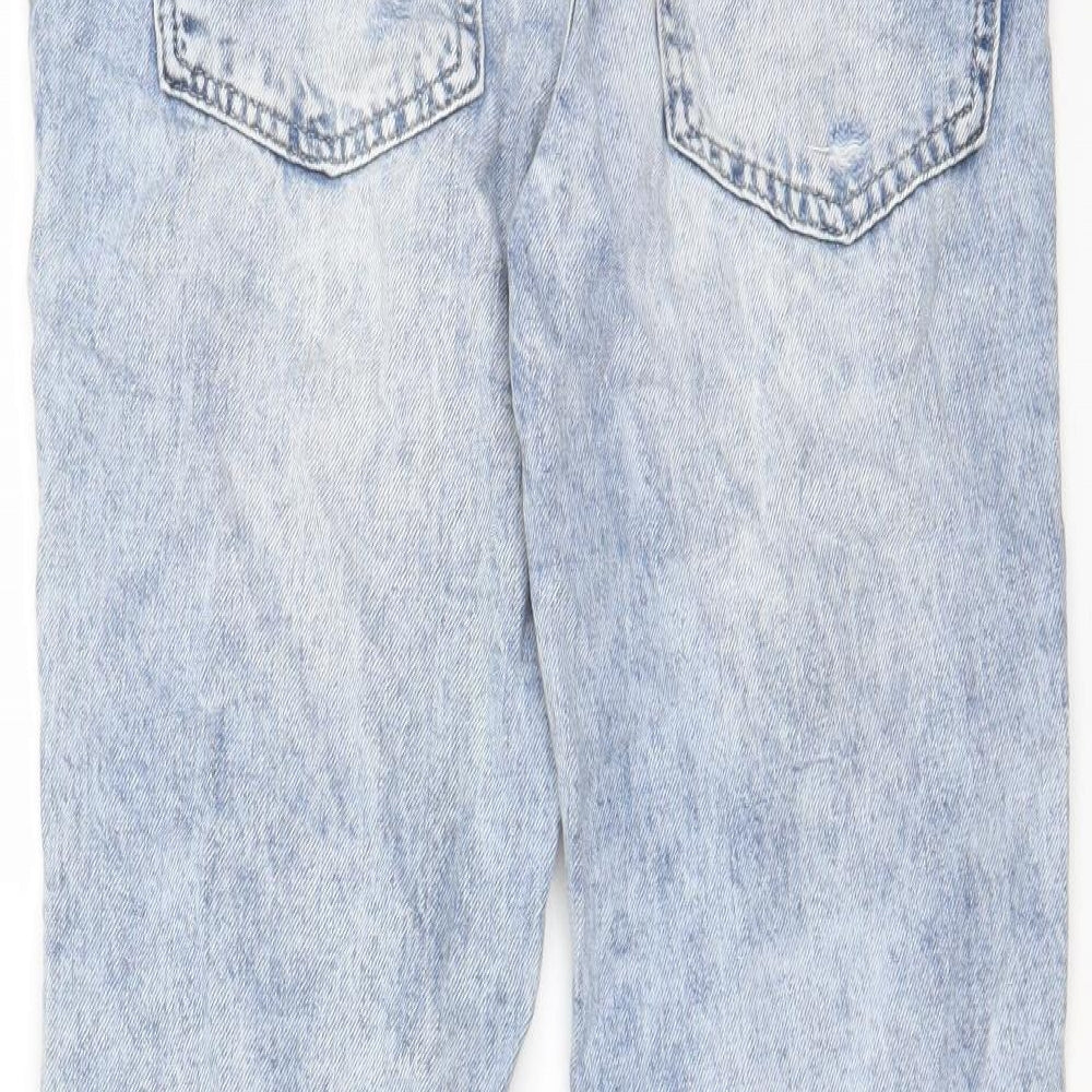 Realty Womens Blue Cotton Straight Jeans Size S L27 in Regular Zip - Pockets