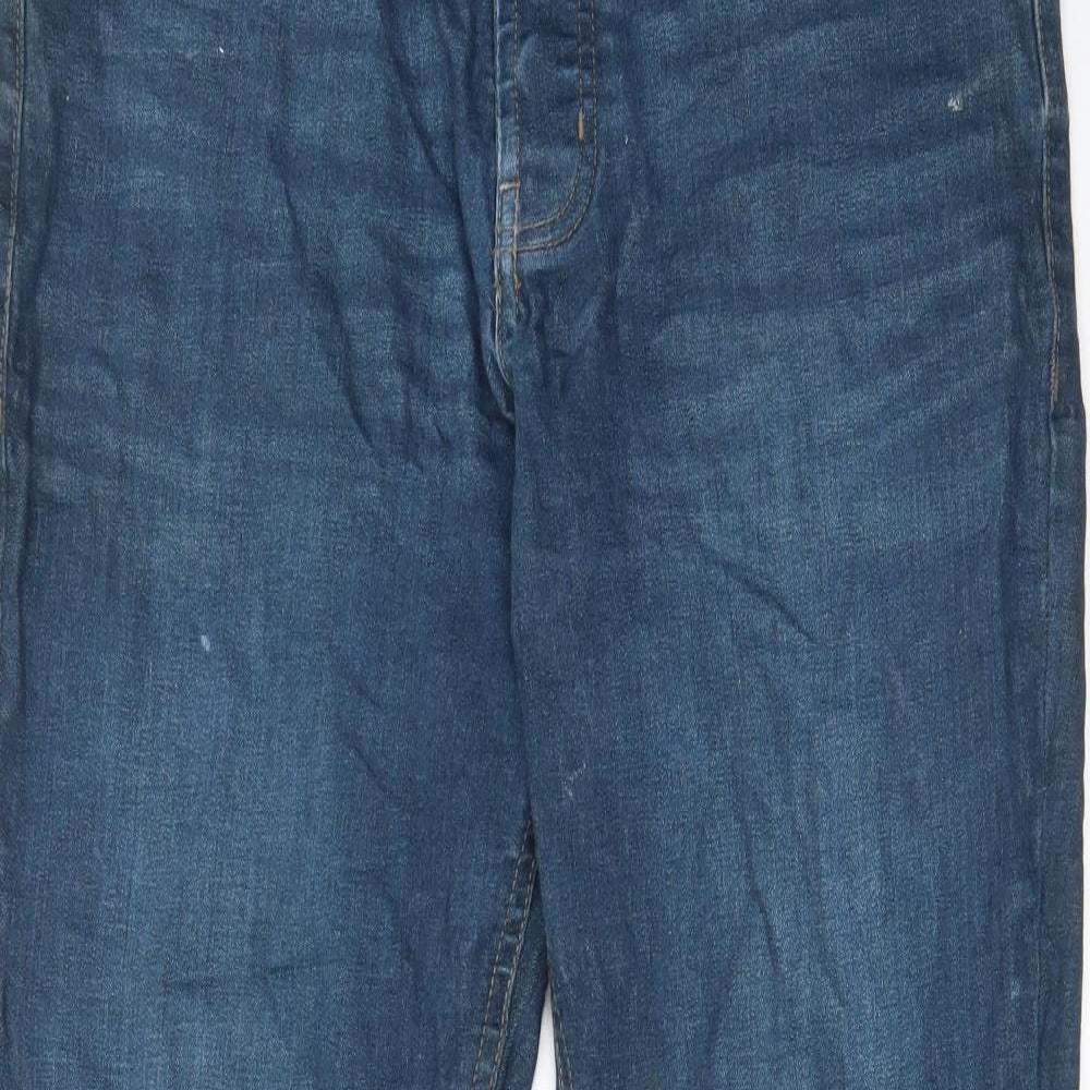 Denim & Co. Mens Blue Cotton Straight Jeans Size 32 in L32 in Regular Button - Pockets