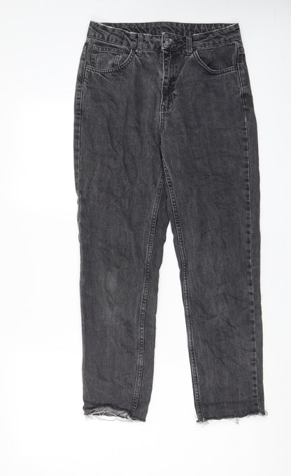 Topshop Womens Grey Cotton Tapered Jeans Size 28 in L34 in Regular Zip - Pockets