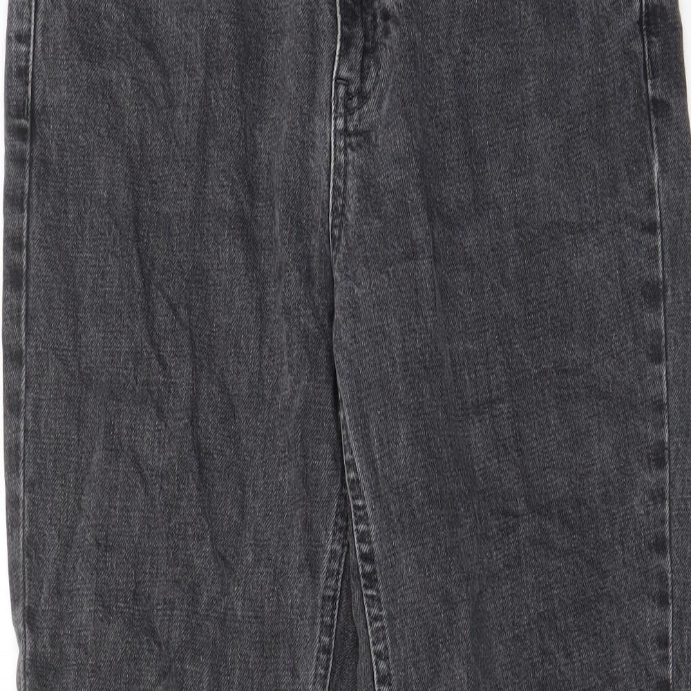 Topshop Womens Grey Cotton Tapered Jeans Size 28 in L34 in Regular Zip - Pockets