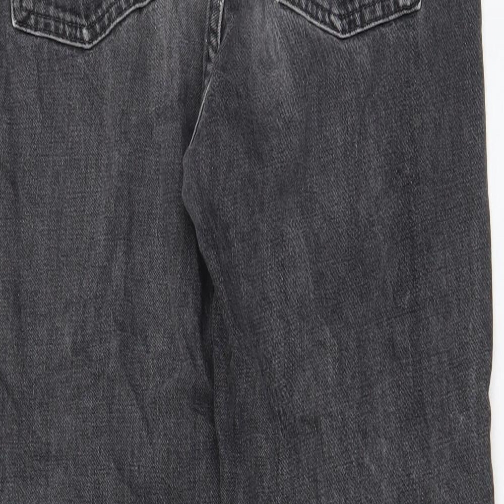 Topshop Womens Grey Cotton Tapered Jeans Size 28 in L34 in Regular Zip - Pockets
