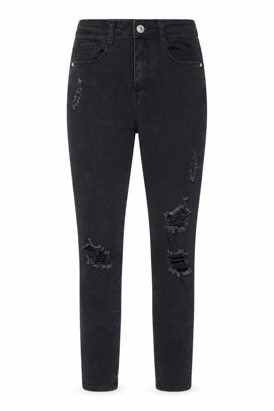 Front view of Missguided women’s grey cotton skinny jeans, size UK 8, 28-inch leg regular zip - pockets