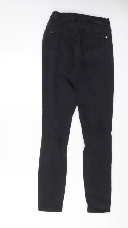 Missguided Womens Grey Cotton Skinny Jeans Size 8 L28 in Regular Zip - Pockets