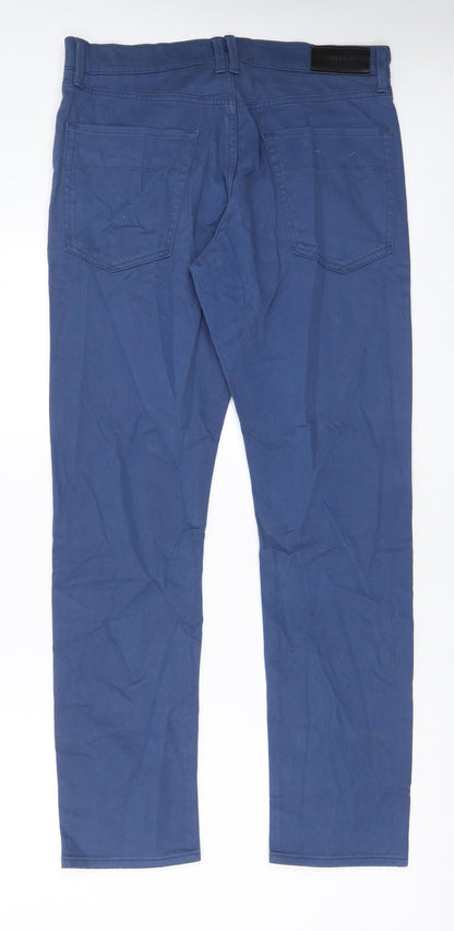 Autograph Mens Blue Cotton Straight Jeans Size 32 in L31 in Slim Zip - Pockets