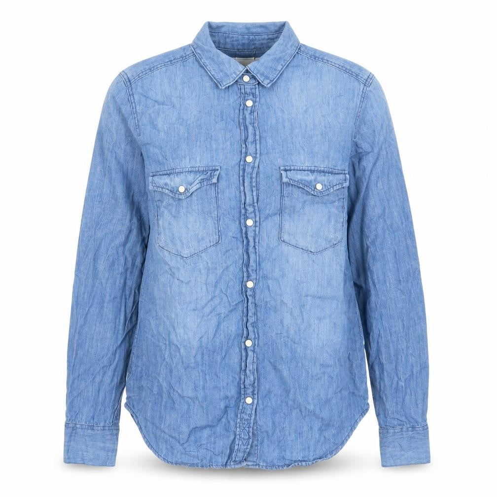 Womens UK Size 8 H&M Blue Basic Button-Up