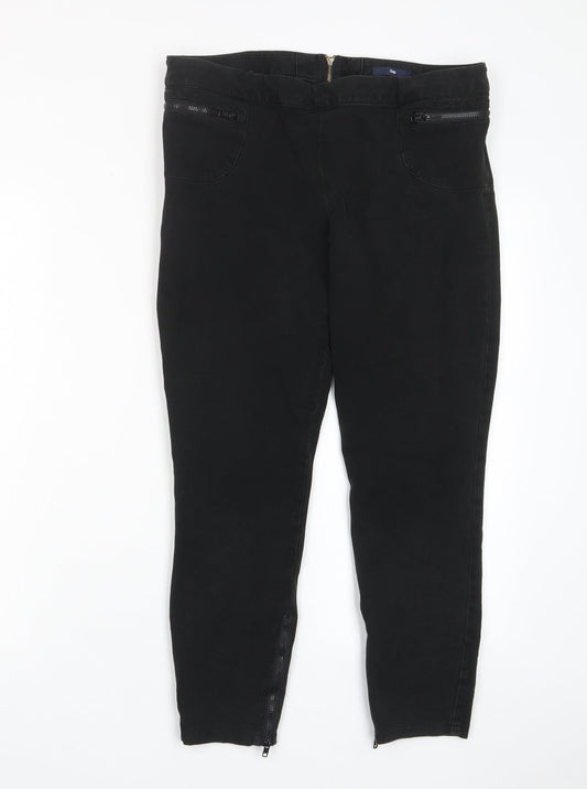 Gap Womens Black Cotton Capri Jeans Size 12 L23 in Regular Zip - Ankle zip