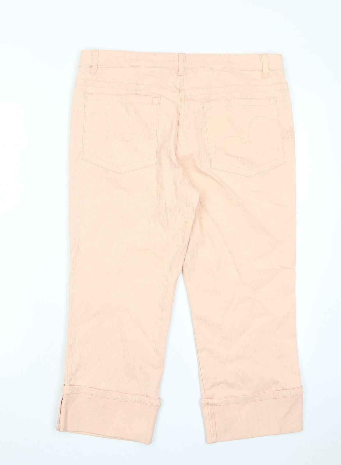 Womens UK Size 12 Papaya Regular Fit Cropped Pink Jeans
