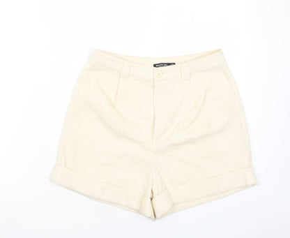 Nasty Gal Womens Beige Polyester Basic Shorts Size 6 L4 in Regular Zip - Pockets