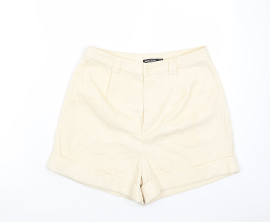 Nasty Gal Womens Beige Polyester Basic Shorts Size 6 L4 in Regular Zip - Pockets