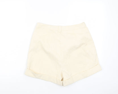 Nasty Gal Womens Beige Polyester Basic Shorts Size 6 L4 in Regular Zip - Pockets