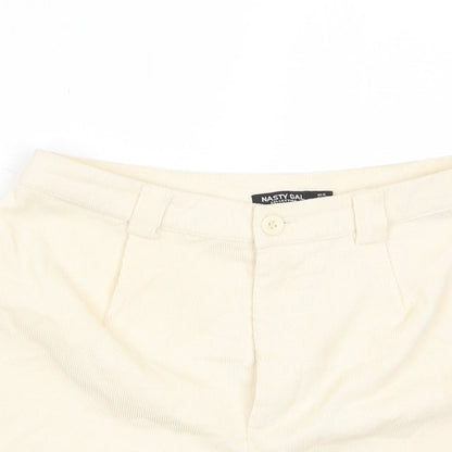 Nasty Gal Womens Beige Polyester Basic Shorts Size 6 L4 in Regular Zip - Pockets