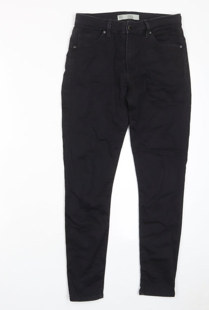 Topshop Womens Black Cotton Skinny Jeans Size 28 in L30 in Regular Zip - Pockets