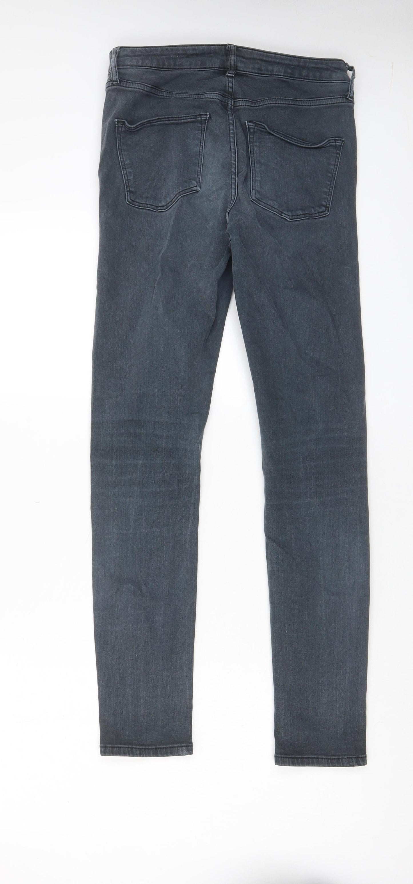 Topshop Womens Grey Cotton Skinny Jeans Size 28 in L32 in Regular Zip - Pockets