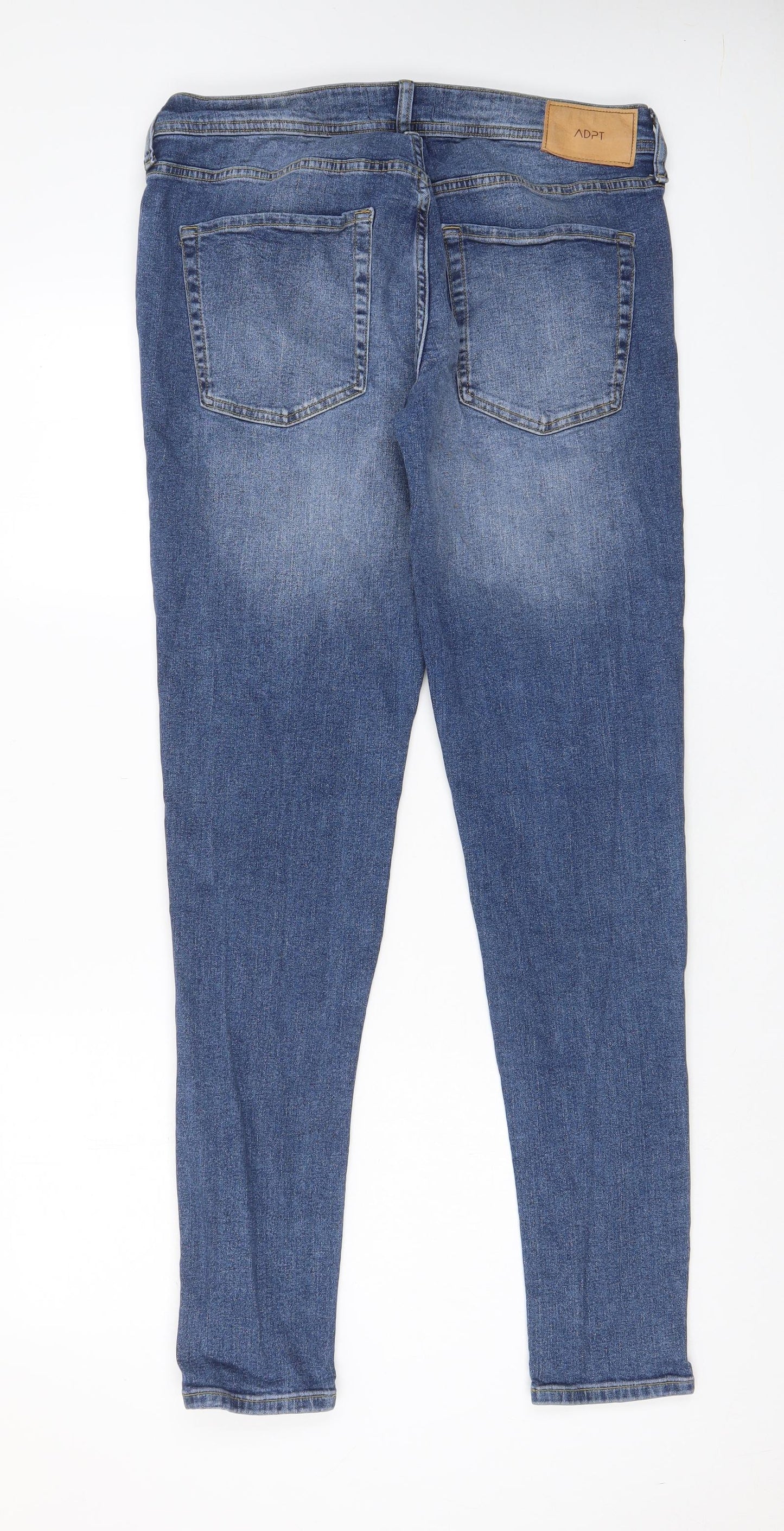 ADPT Mens Blue Cotton Skinny Jeans Size 33 in L34 in Regular Zip - Pockets
