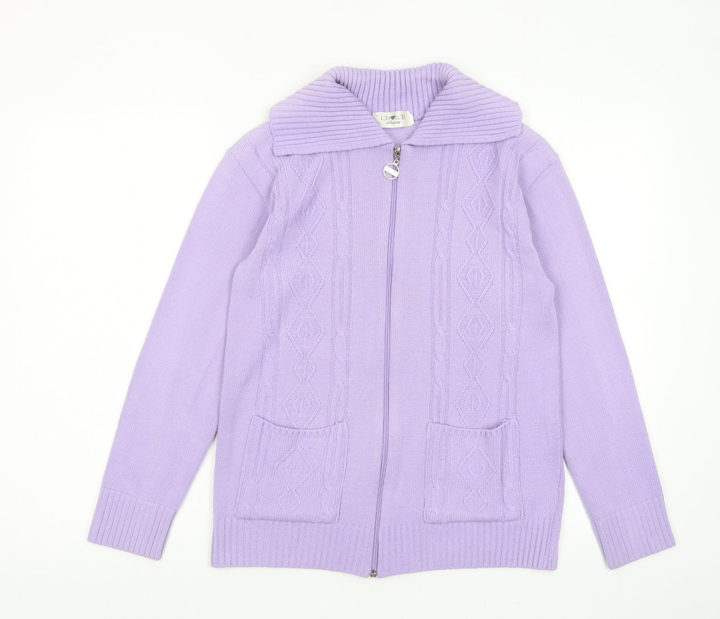 Womens UK Size S Choice Purple Full Zip Jumper