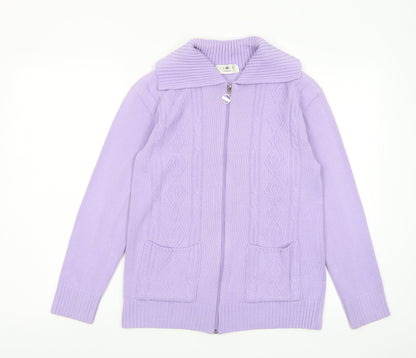 Womens UK Size S Choice Purple Full Zip Jumper