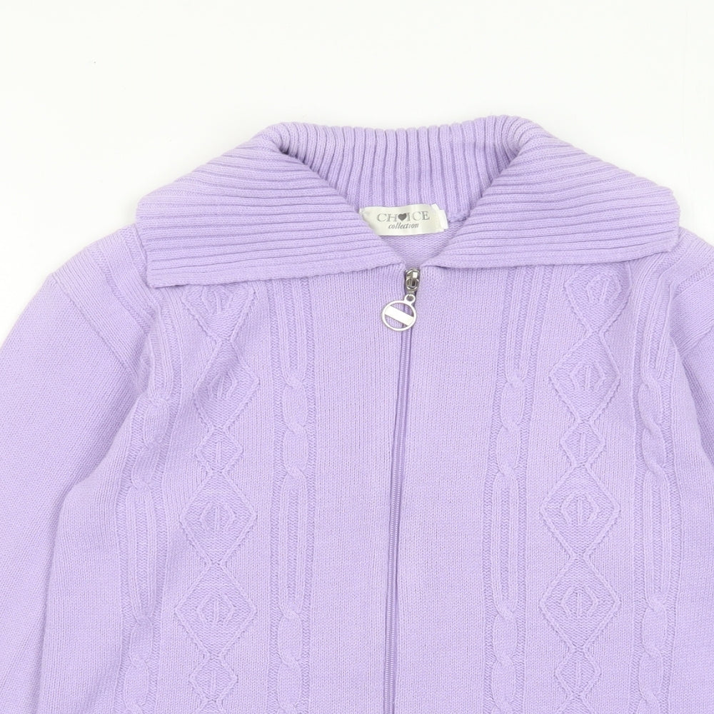 Womens UK Size S Choice Purple Full Zip Jumper