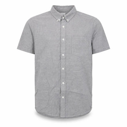 Burton Mens Grey Cotton Button-Up Size L Collared Button - Pocket