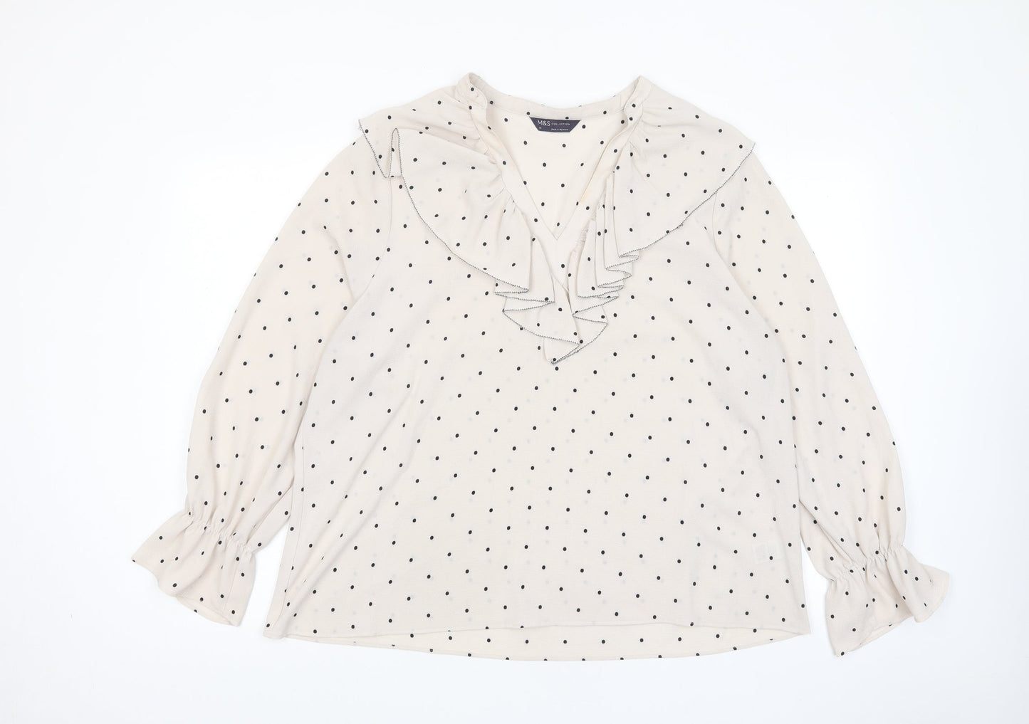 Womens UK Size 12 Marks and Spencer Beige Basic Blouse