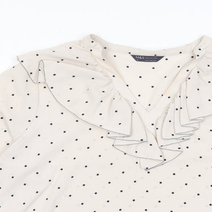 Womens UK Size 12 Marks and Spencer Beige Basic Blouse