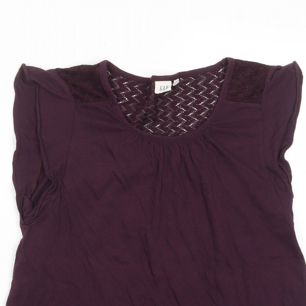 Womens UK Size S Gap Purple Basic T-Shirt