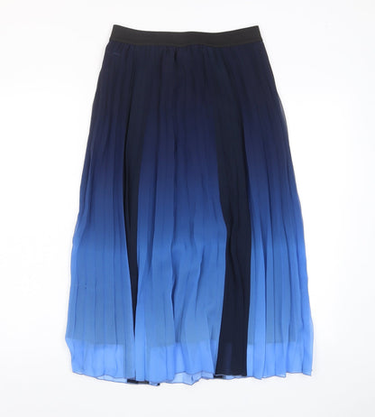 Selected Girls Blue Ombré Polyester A-Line Skirt Size 15-16 Years Regular Pull On - Pleated