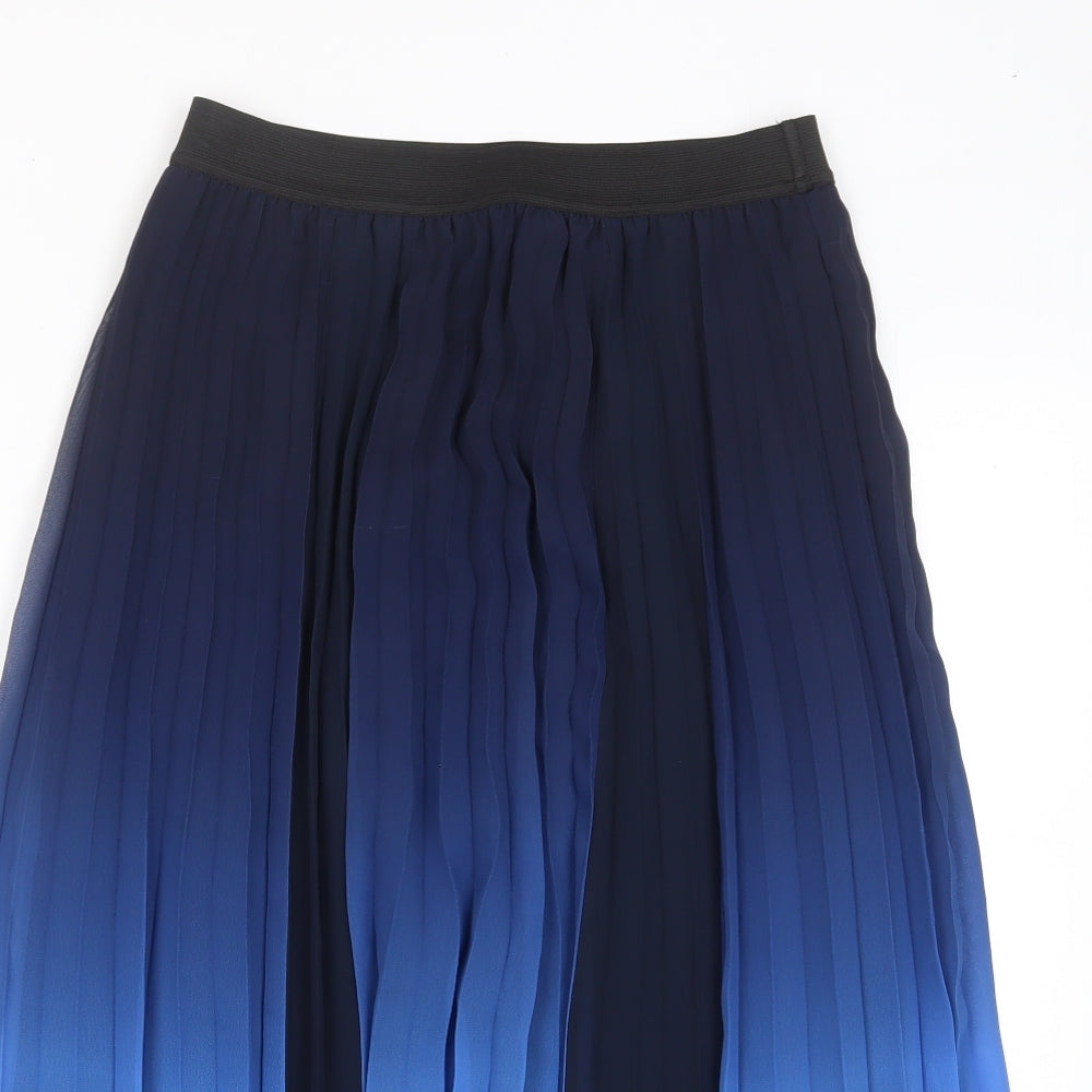 Selected Girls Blue Ombré Polyester A-Line Skirt Size 15-16 Years Regular Pull On - Pleated
