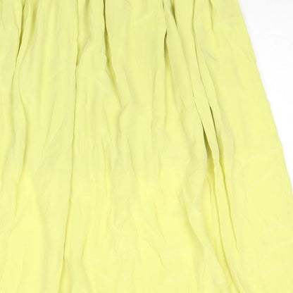 Samsøe Samsøe Womens Yellow Polyester Pleated Skirt Size S