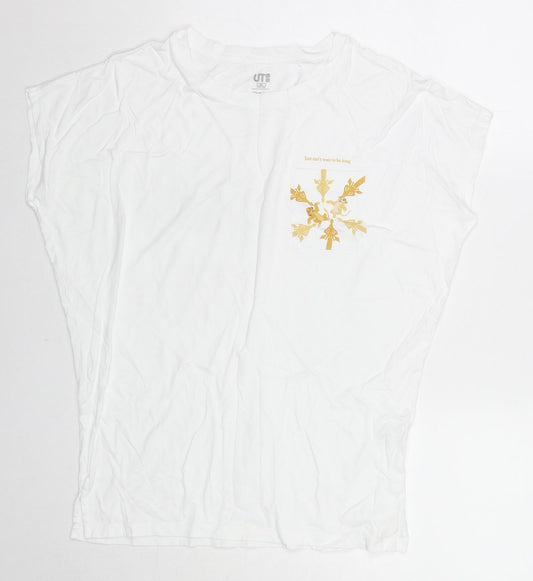 Womens UK Size XS Uniqlo White Basic T-Shirt