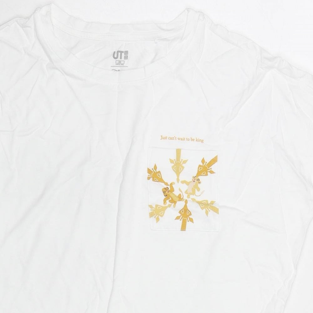 Womens UK Size XS Uniqlo White Basic T-Shirt
