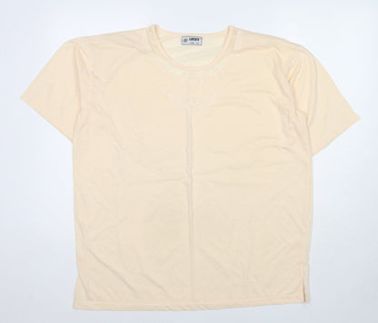Womens UK Size XL Lucky Yellow Basic T-Shirt