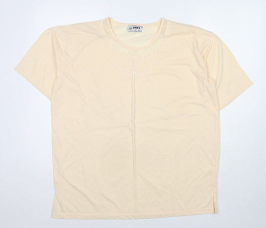 Womens UK Size XL Lucky Yellow Basic T-Shirt