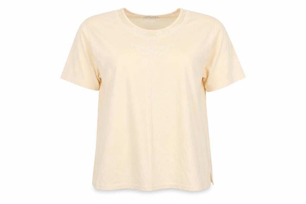 Womens UK Size XL Lucky Yellow Basic T-Shirt