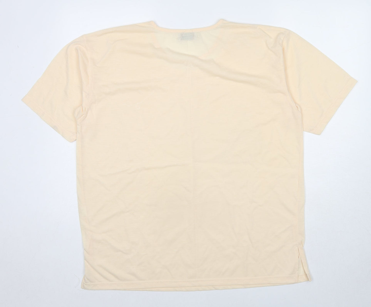 Womens UK Size XL Lucky Yellow Basic T-Shirt