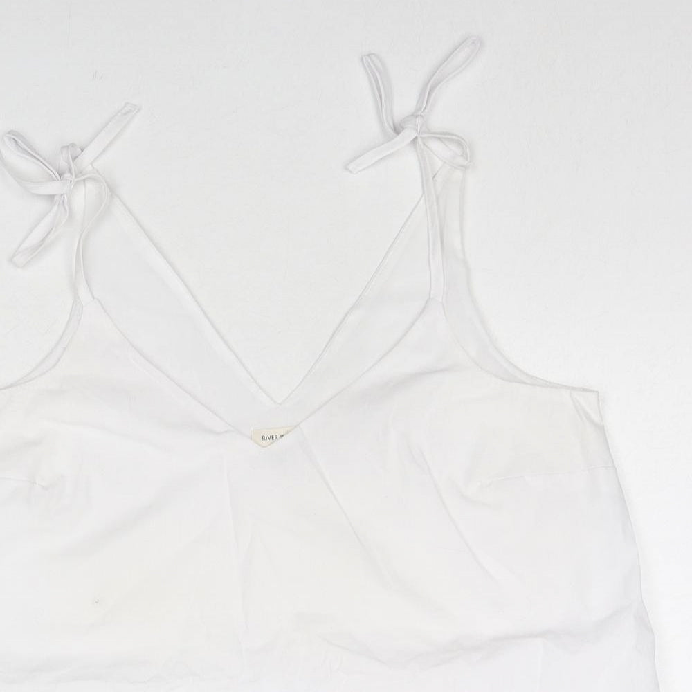 Womens UK Size 10 River Island White Camisole Tank