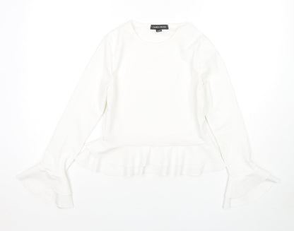 Womens UK Size 8 Cameo Rose White Basic Blouse