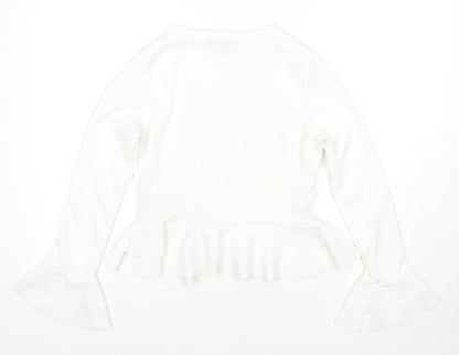 Womens UK Size 8 Cameo Rose White Basic Blouse