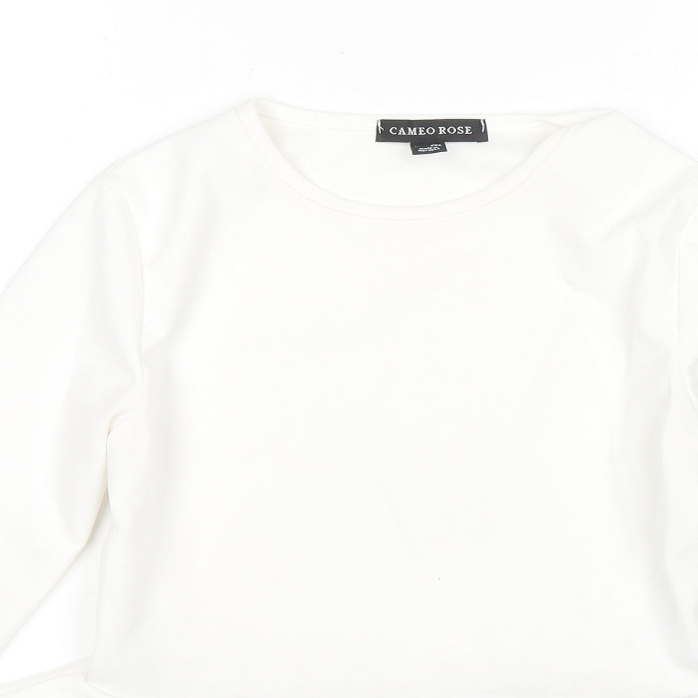 Womens UK Size 8 Cameo Rose White Basic Blouse