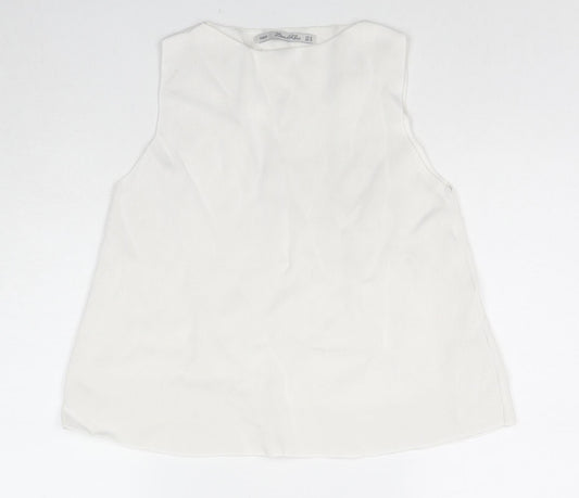 Womens UK Size M Zara White Basic Tank