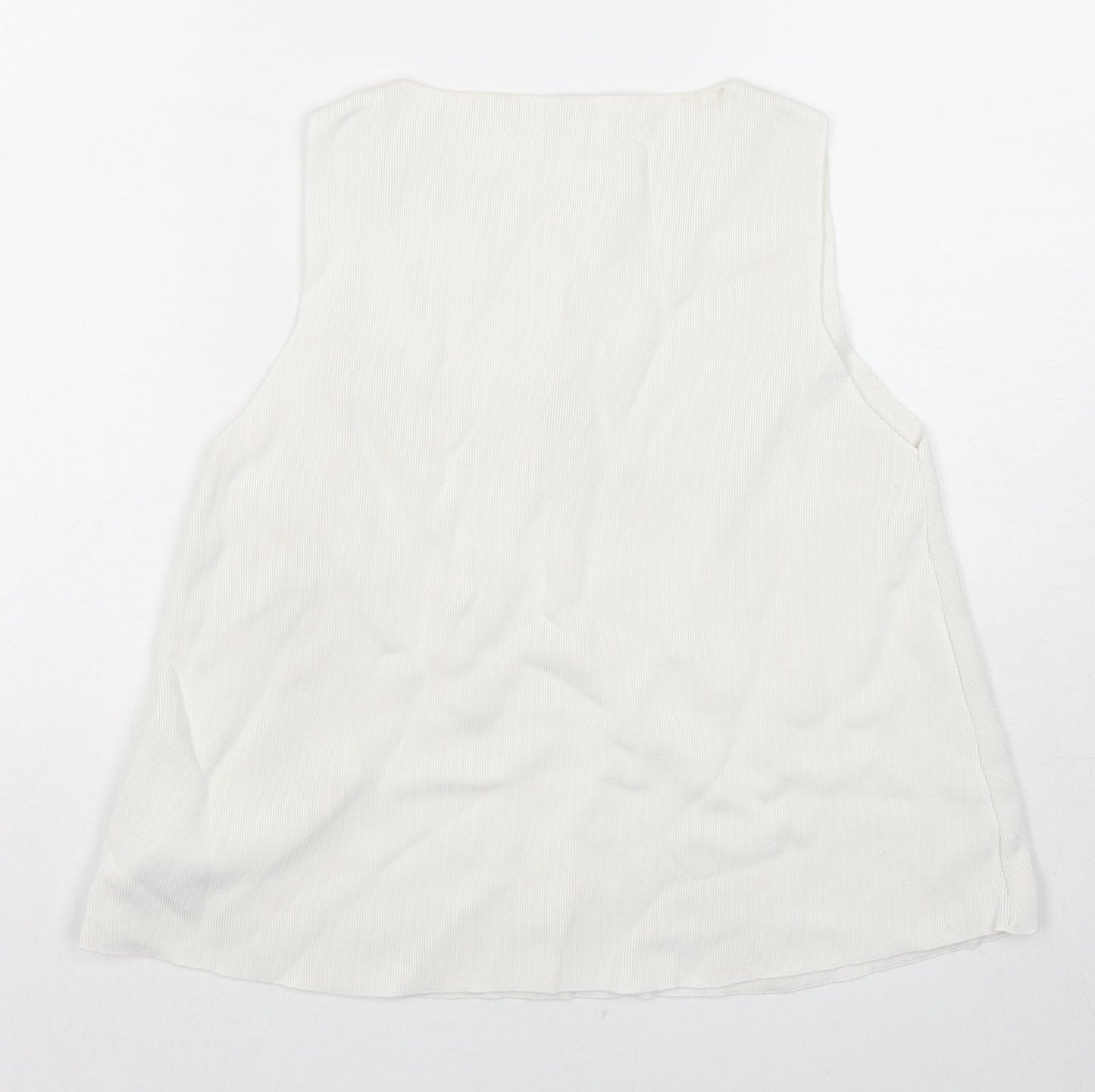 Womens UK Size M Zara White Basic Tank